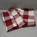 Solino Home Linen Napkins Set of 4-100% Pure Linen Burgundy and White Buffalo Check Dinner Napkins Cloth 20 x 20 Inch for Valentines - Handcrafted and Machine Washable