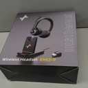 Wireless Headset with AI Noise Cancelling Microphone Bluetooth Headset - Bluetooth V5.2 Headphones with USB Dongle, Charging Base & Mic Mute for Computer/Laptop/PC/iPhone/Android/Cell Phones (Black)