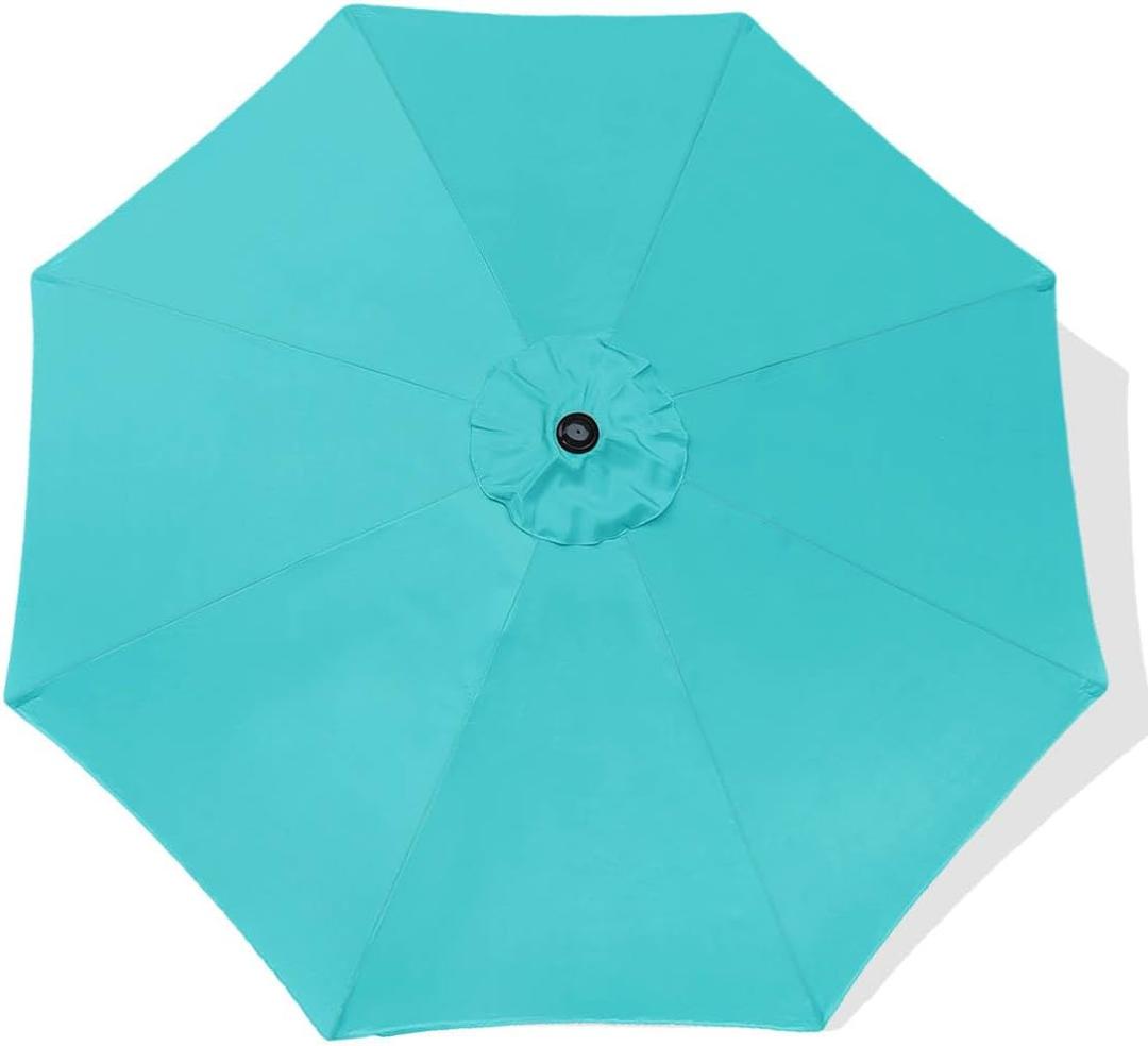 ontheway Patio Umbrella Enhanced Replacement Canopy Market Table 8 Ribs Umbrella Canopy (9FT, Turquoise)