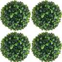 Hotop 4 Pcs Artificial Plant Topiary Ball 4 Layers Garden Spheres Boxwood Balls Artificial Topiaries Spheres Decorative Plants for Backyard, Balcony, Garden, Wedding, Indoor Outdoor Decor (5 Inches)