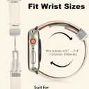 Leather Magnetic Watch Band Compatible with Apple Watch 46mm 45mm 44mm 42mm 41mm 40mm 38mm, Top Grain Designer Replacement Strap for Women Men iWatch Series 10/9/8/7/6/5/4/3/2/1/SE/Ultra 2