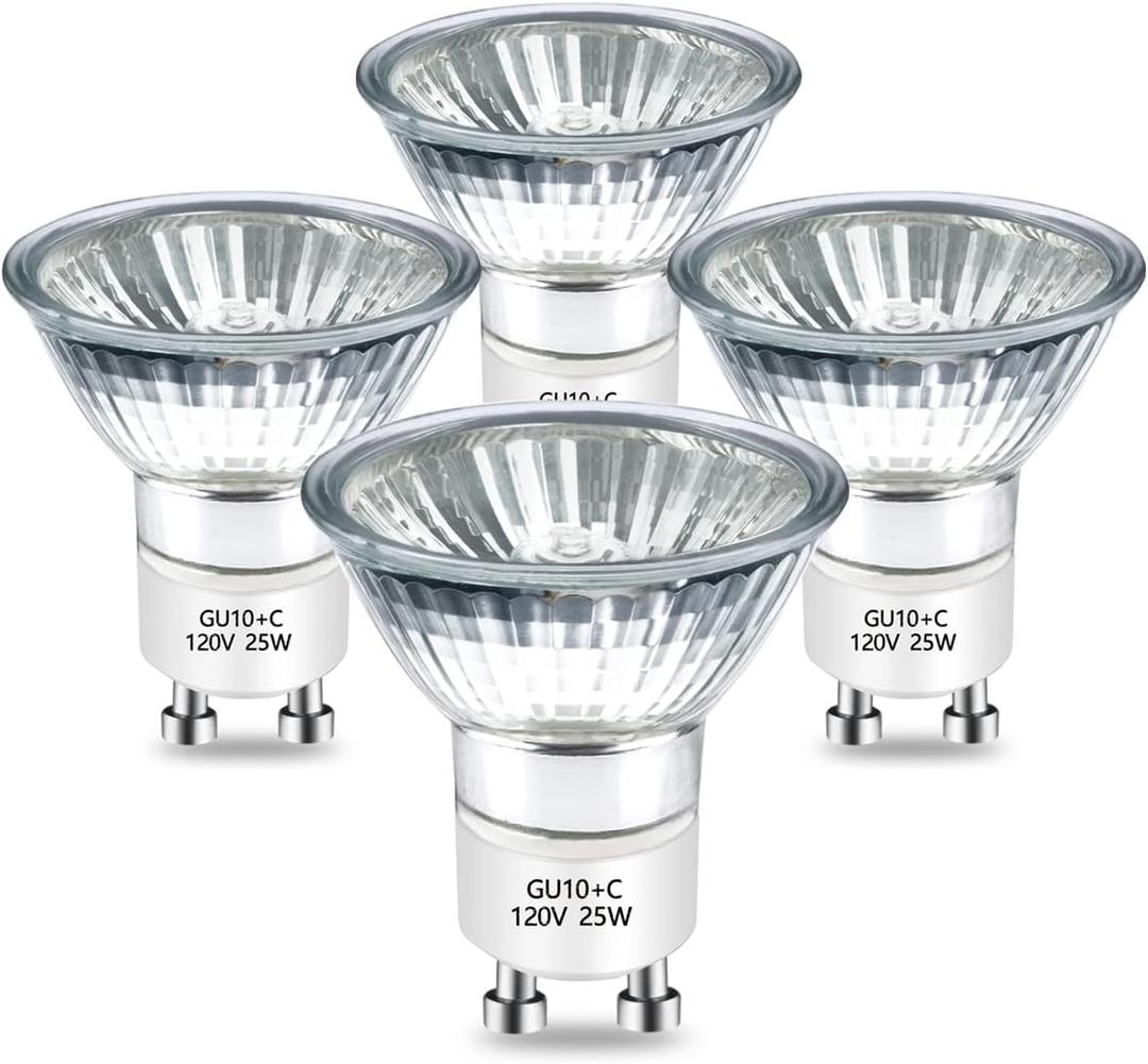 BOGAO Halogen Bulb 25 Watt GU10 120V NP5 Replacement Bulb for Candle Warmer, Scent Wax Burner, Fragrance Melt, JDR Dimmable, Warm White 2700K Pack of 4