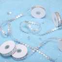 6 Rolls 11 Yards Homecoming Mum Ribbon 7/8" W Football Satin Ribbon Roll for Gift Wrapping Homecoming Mum Supplies for DIY Homecoming Chrysanthemum Party Decor(Sliver)