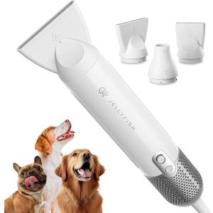 Jellyfish Handheld Dog Dryer - 1.21lb Lightweight, 2 Speeds, 4 Temp, Portable High Velocity Blow Dryer for Travel & Home