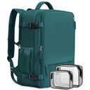 Beraliy Travel Backpack for Women as Personal Item Travel Bag Flight Approved, Carry On Backpack, 17.3 Inch Laptop Backpack, Travel Bag, Waterproof Hiking Backpack, Peacock Blue