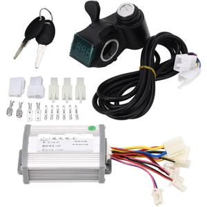 Niiyen Electric Motor Speed Controller and Throttle for Electric Bike 24V 1000W Motor Brush Controller Thumb Throttle Set Electric Bike Bicycle Scooter Accessories, normal