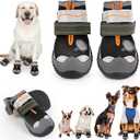 Dog Shoes for Large Small Medium Dogs, Anti-Slip Dog Booties & Paw Protectors for Outdoor, Waterproof Dog Boots for Hiking Hardwood Floor Winter Snow with Reflective Straps, Size 8