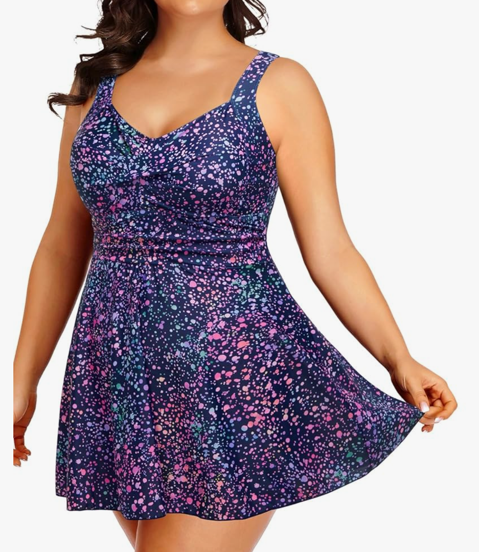 Tempt Me Women's Plus Size Swim Dress - One Piece Swimsuits Tummy Control Bathing Suit Swimwear 2025 22W