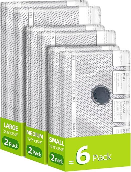 VACKFO 6 Pack vacuum storage bags (no pump)