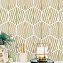 Aniboo Modern Peel and Stick Wallpaper Boho Gold Contact Paper for Cabinets and Drawers Geometric Bathroom Self Adhesive Removable Wallpaper for Bedroom Gold Decorative Contact Paper 197inL17.3inW 2pcs