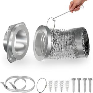 LEFFIS Magnetic Dryer Vent Connector kit with Pull Ring for Easy Align, Quick Disconnect Easy Cleaning Maintenance, Airtight Seal, Includes 4 Inch 3.3 Feet Dryer Duct and 2 Clamps
