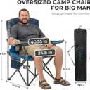 FUNDANGO Oversized Camping Chair, Heavy Duty Folding Chair, 21.65"D x 24.8"W x 38.6"H