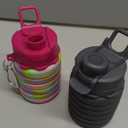 Silicone Collapsible Water Bottles, 16oz 500ml Portable Foldable Expandable Water Bottle Sports Cups, Leak Proof Reusable BPA Free, for Outdoor Activities Travel