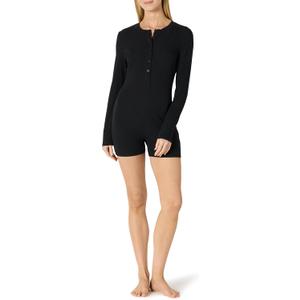 Amazon Essentials Women's Ribbed Cotton Blend Long Sleeve Lounge Romper, Size S