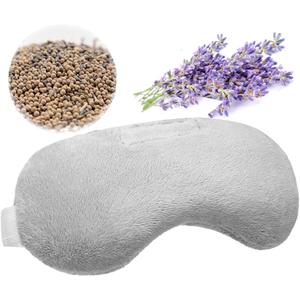 Lavender Eye Mask, Aromatherapy Weighted Eye Mask for Dry Eyes, Sleep Mask for Men Women, Hot & Cold Therapy Eye Cover for Compression Pain Relief, Eye Pillow for Puffy Eyes, Migraine, Sinus Pain-Grey (Gray)