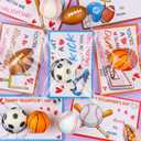 28 Pack Kid Valenitnes Day Cards with Sports Ball Valentines Day Gifts for Kids Classroom School, Valentines for Kids Class Party Favor Squeeze Foam Balls Stress Relief Toy Valentines Exchange Gifts