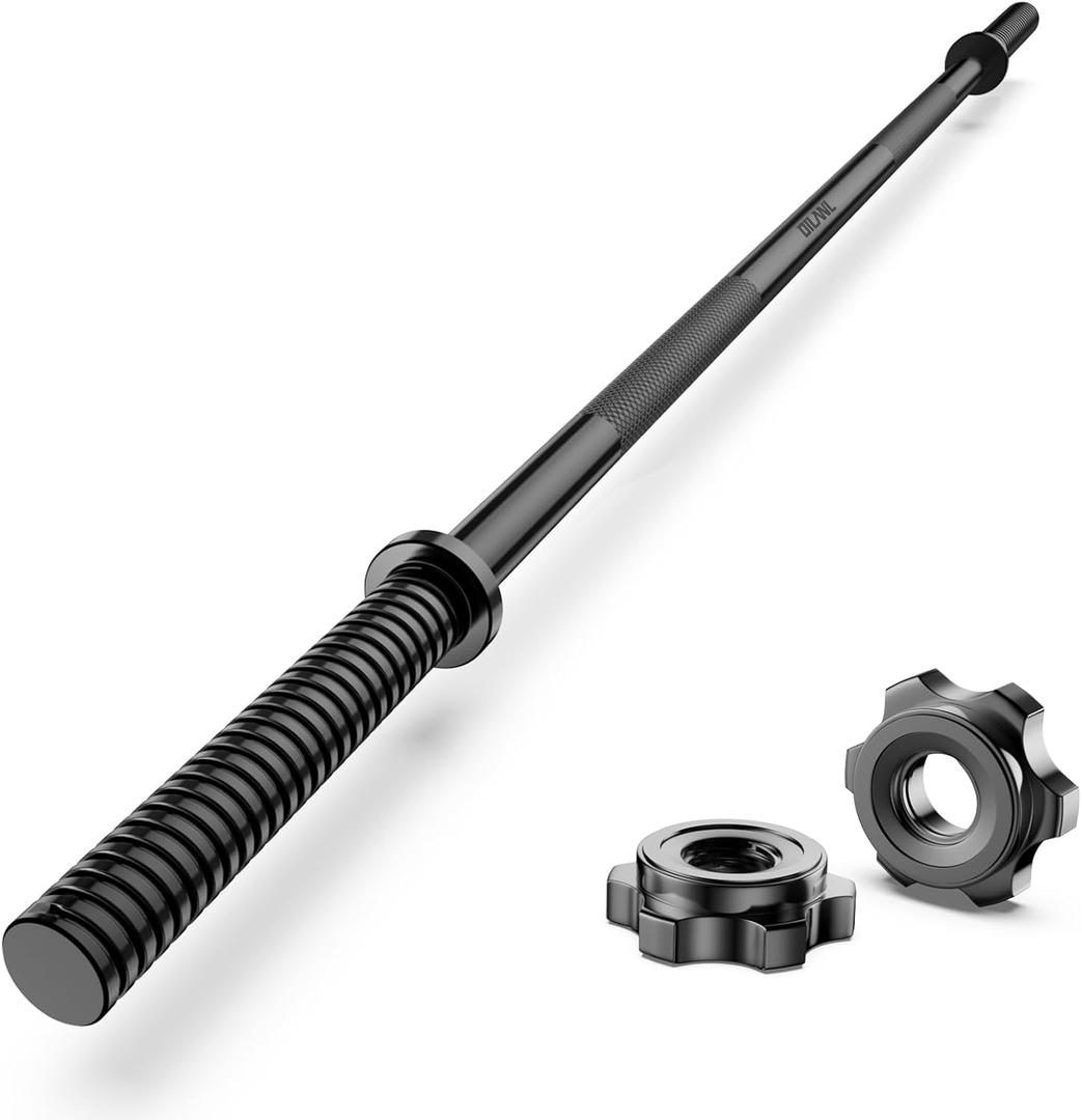 Weight Lifting Bar 57", 1" Standard Straight Barbell Bars Olympic for Home Gym Weight lifting/Strength Training/Squat/Bench Press/Deadlift/Lunges/Hip Thrusts, 2 Star Collars (480lb Weight Capacity) (Black)