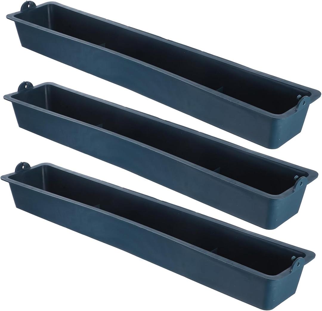 Garneck 3Pcs Hanging Chicken Food Feeder Basin Spill Poultry Feeding Container Durable Feed Trough for Chickens Ducks and Pigeons Mixed Color Farm Use