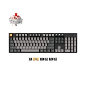 Keychron C2 Pro Wired Custom Mechanical Keyboard Full Size Layout QMK/VIA Programmable Macro White Backlit with Linear Red Switch OEM Profile Double-Shot PBT Keycaps for Mac Windows Linux
