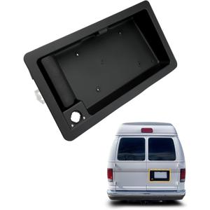 Exterior Door Handle, Compatible with 1992-2007 Ford E150 E250 E350 E450 Econoline & More, Rear Right Cargo & License Plate Tag Bracket Holder Housing | Replaces# 6C2Z-15434A20-AA Outside Handle