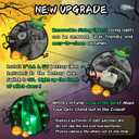 Poshetion Witch Halloween Costume for Girls - Light Up Toddler Witch Dress with Broom & Hat, Glow in the Dark for Wicked Parties (Green, Medium)