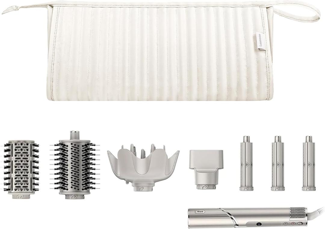 Dy son Air wrap Travel Case Hair Tools Travel Bag for Shark Flexstyle Carrying Case Portable Shark Hair Dryer Revlon Flat Curling Iron Organizer (Beige)