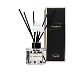 CULTURE & NATURE Reed Diffuser Set 4oz (120ml) Clean Cotton Scented Diffuser with Sticks Home Fragrance Reed Diffuser for Bathroom Shelf Decor
