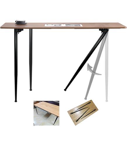 4 Black Folding Table Legs 28in