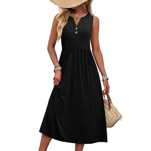 WIHOLL Women's Summer Dresses Maxi Dress Vacation Beach Sundresses 2026 with Pockets, XL