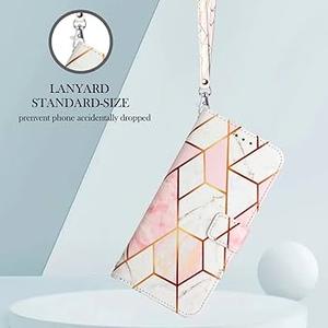Defencase Compatible with iPhone 11 Case Wallet with RFID Blocking Card Holder for Women and Men, Fashion PU Leather Magnetic Snap Flip Zipper Strap Wallet Phone Case Fit for iPhone 11 6.1", Rose Pink