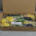 Brightown Outdoor Solar Garden Lights - 4 Pack LED Solar Flower Lights with Glowing Flowers & Stems, More Realistic, Bigger Solar Panel, Waterproof Solar Lights for Outside Yard Patio Home, Yellow