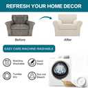 Turquoize 2 Piece Chair Covers Armchair Slipcovers for Living Room Armchair Sofa Cover with Individual Cushion Covers Feature Jacquard Fabric (Chair, Island Fossi)