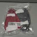 2 Pieces Winter Warm Baby Hats Fleece Lined Beanie Babies Toddler Boy Beanie Hat with 2 Pairs Winter Mittens Thick (Red and Black, Small)