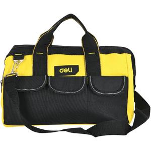 Heavy Duty Tool Bag for men, 16 Inch Tool Box Organizer, Large Portable Canvas Tool Storage with 19 Pockets for Truck & Car, Birthday Valentines Day Gifts for Men Dad Electrician Mechanic (Black, Yellow)