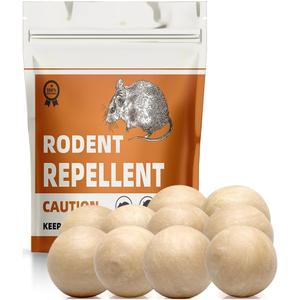 Rodent Repellent with Peppermint Oil, Mouse Repellent, Mice Repellent Balls for Indoor Outdoor, Rodents Repellent for House, Rat Deterrent Outdoor, Moth Balls for Outdoor Use - 10 Pack