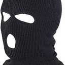 3 Hole Winter Knitted Mask, Outdoor Sports Full Face Cover Ski Mask Warm Knit Balaclava for Adult