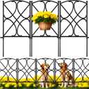 AMAGABELI GARDEN & HOME 10 Panels 24in(H)10ft(L) Decorative Garden Fences and Borders for Dogs Rustproof Metal No Dig Fence Panels Garden Edging Border for Animal Barrier Flower Beds Yard Patio