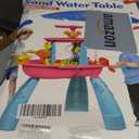 Kids Sand Water Table for Toddlers with Umbrella/Water Pumb, 3-Tier Outdoor Water Sand Play Table Beach Toys, Summer Splash Activity Sensory Table Party Birthday Gift for Kids 3 4 5 6 7 8