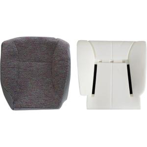 Priprilod Cloth Mist Gray Driver Side Bottom and Foam Cushion Replacement Seat Cover Compatible with Dodge Ram 1500 2500 3500 1998 1999 2000 2001 2002
