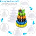 6 Tiers Round Macaron Tower Stand Plastic Transparent Cake Stand Macaron Display Rack Desserts Cupcake Holder Platter for Baby Shower, Birthday Party, Wedding, Party Decor