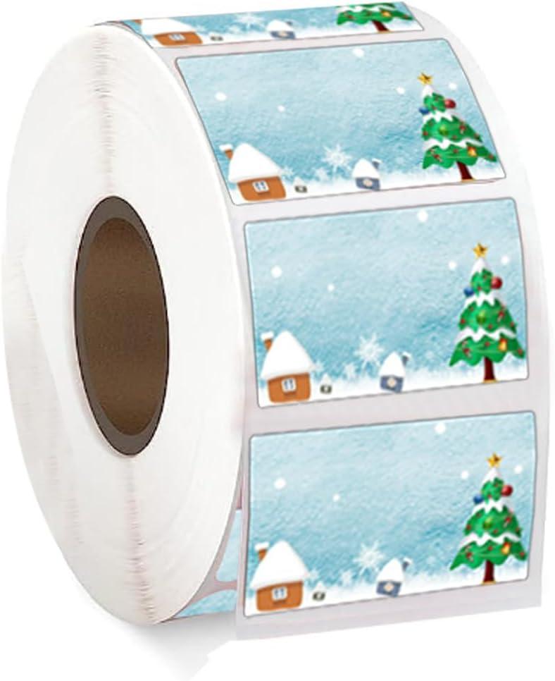 500 Pcs Merry Christmas Stickers,2.5x1.5 Inch Christmas Direct Thermal Labels for Label Printer Envelope Seals Holiday Sticker Gift Tag Stickers