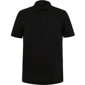 Men's Short Sleeve Solid Stretch Cotton Pique Polo Shirt (X-Large, Black)