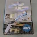 Socket Fan Light Ceiling Fans with Lights and Remote, Dimmable LED 3 Colors 3000K-6500K, 1556 Lumens Light Bulb Screw in Ceiling Fan for Bedroom, Kitchen, Living Room, Closet (White)