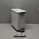 Mbillion Bathroom Trash Can with Lid Slim Stainless Steel Small Bathroom Garbage Can 10 Liter, 2.6 Gallon Soft Close, Step Pedal, Slim Wastebasket for Toilet, Office, Bedroom, White