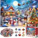 500 Piece Christmas Puzzle for Adults and Kids Santa's Secret Village Jigsaw Puzzle with Irregular Shape Christmas Puzzle Gift for Adults and Teens Family Challenging Puzzle Perfect for Game Nights