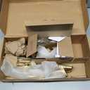 Schlage FE285 CAM 505 ACC 605 LH Camelot Front Entry Handleset with Left-Handed Accent Lever, Lower Half Grip, Bright Brass