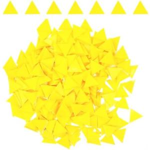 200 Pieces Yellow Mosaic Tiles, Opaque Triangle Mosaic Tiles for Crafts Bulk, Stained Small Acrylic Tiles for Mosaic Projects Supplies Home Decorations (15 x 15 mm)