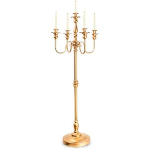 Gold Candelabra for Wedding Event Decor, 50'' Tall Floor Candle Holder, 1 Pcs Metal 5 Arm Centerpiece for 5 Candlesticks, Party Wedding Aisle Home Decorations