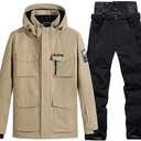 Men's Ski Jacket and Pants Set Waterproof Snowsuit Windproof Snow Suit Winter Outdoor Ski Suit Size M