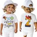 KEKEMI 2T Birthday Boy Shirt 2T Boys Cartoon Graphic Birthday T-Shirt Two Years Old Boy Short Sleeve Tees Bday Party Clothes (White, S/90)
